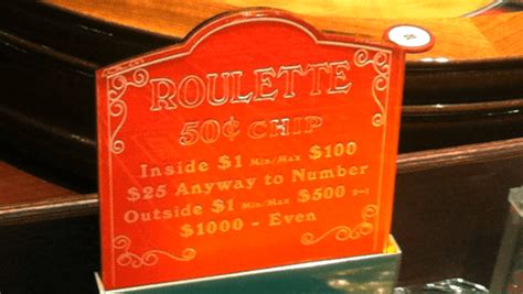 roulette minimum bet.